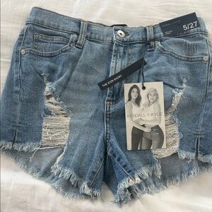 Kendall & Kylie Light Blue Ripped Jean Shorts